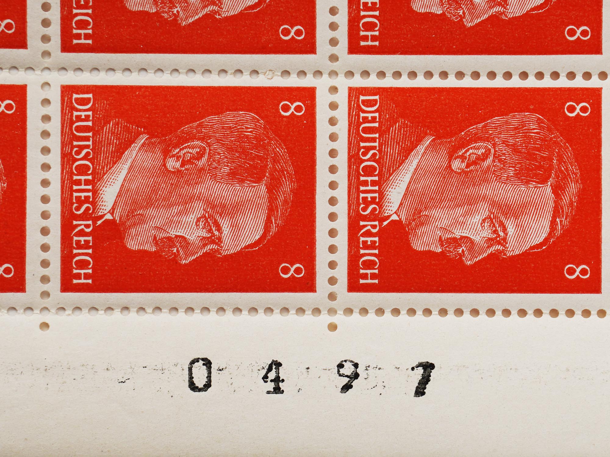 NAZI GERMAN FULL STAMP SHEET WITH ADOLF HITLER PIC-2